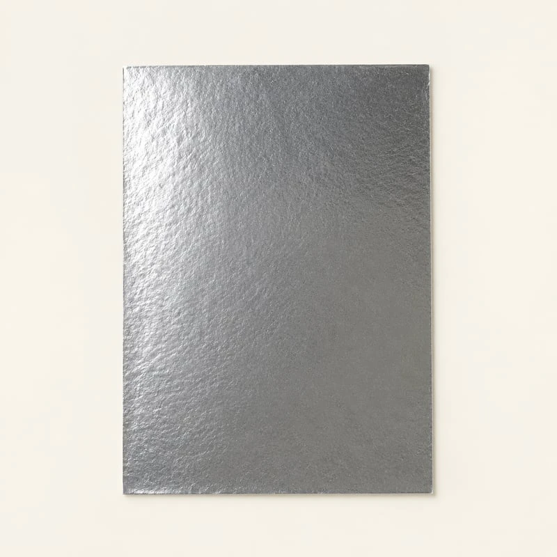 Stalen van reflecterend zilverfoliepapier