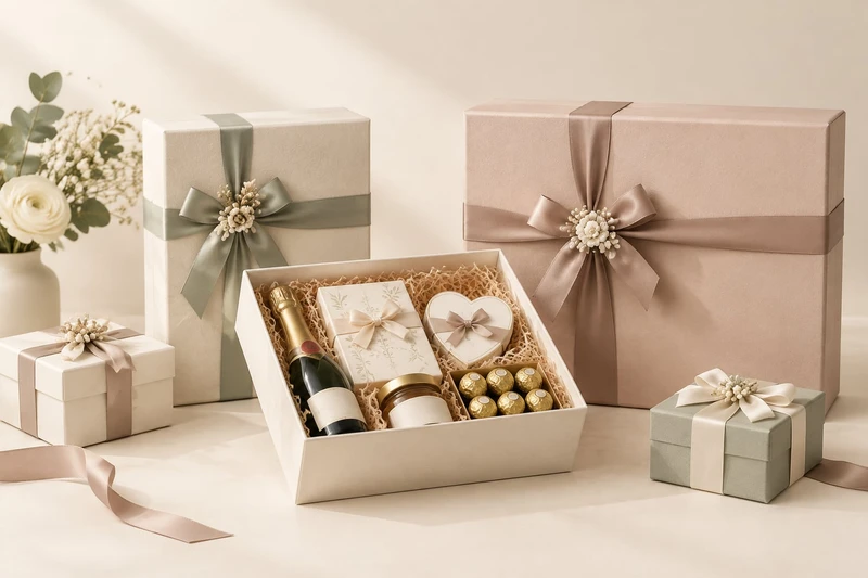 Verfijnde geschenkdozen voor bruiloften en evenementen met lintdetails