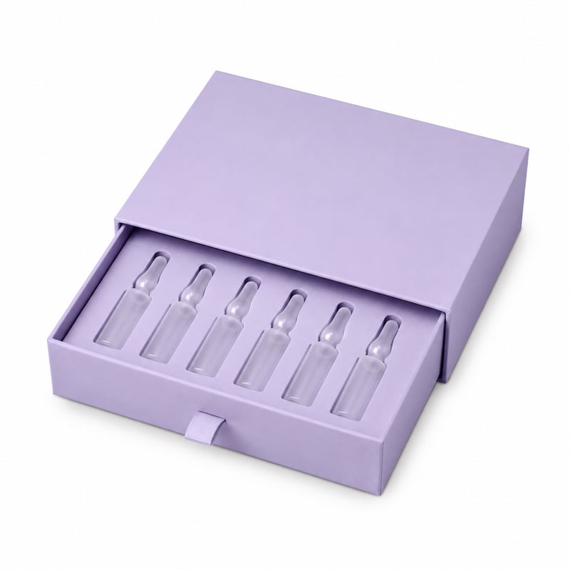 Ladebox voor huidverzorgingsampullen